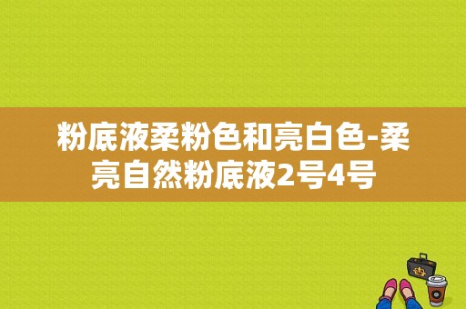 粉底液柔粉色和亮白色-柔亮自然粉底液2号4号