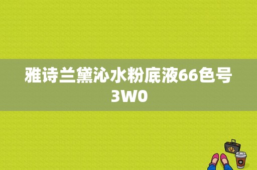 雅诗兰黛沁水粉底液66色号3W0